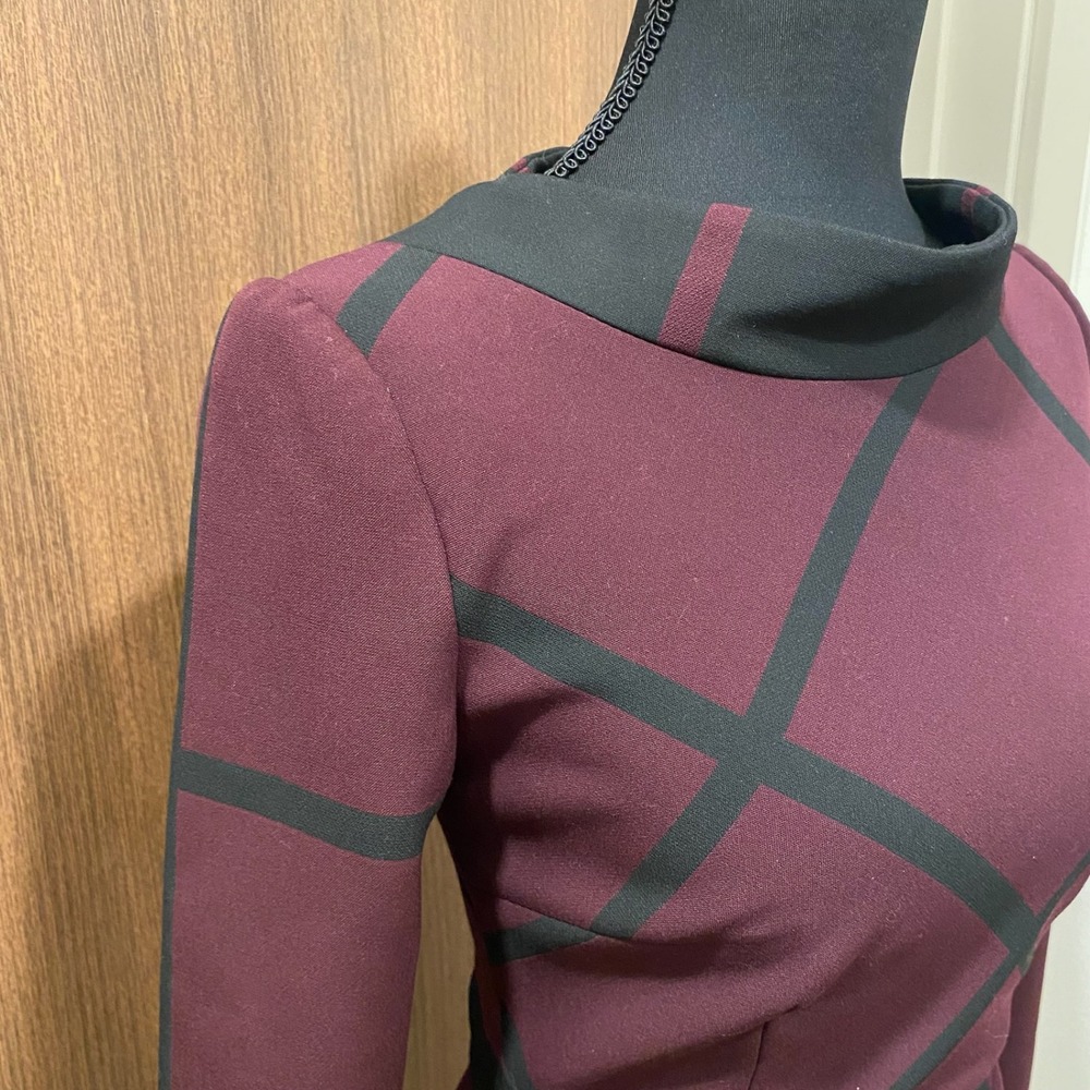 Karen Millen Windowpane Check-Pattern Shift Mini … - image 4